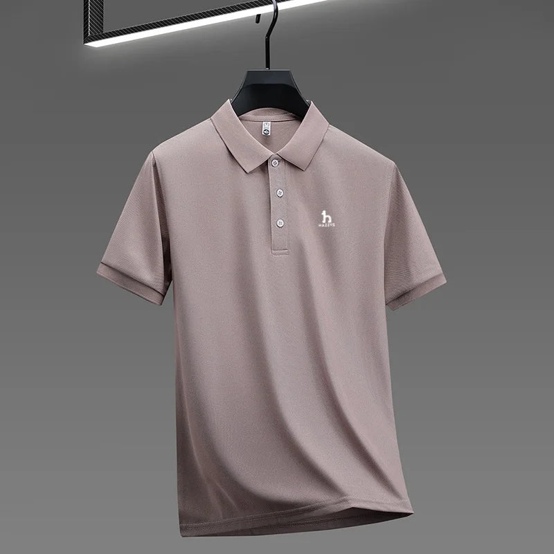 New Men's High End Brand Lape Short Sleeved Polo Shirt Summer Fashion Letter Print T-Shirt Casual Business Office Men's Clothing