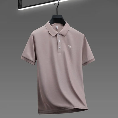 New Men's High End Brand Lape Short Sleeved Polo Shirt Summer Fashion Letter Print T-Shirt Casual Business Office Men's Clothing