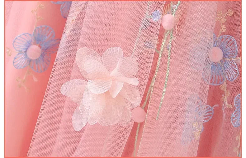 Summer Party Costume Girl Dresses Vintage Kids Clothes Vestido Casual Baby Chinese Hanfu Cosplay Children Princess Girls Dress