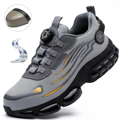 Rotating Button Safety Shoes Men Anti-smash Anti-puncture Work Shoes Fashion Men Safety Sport Shoes Security Protective BootsMen