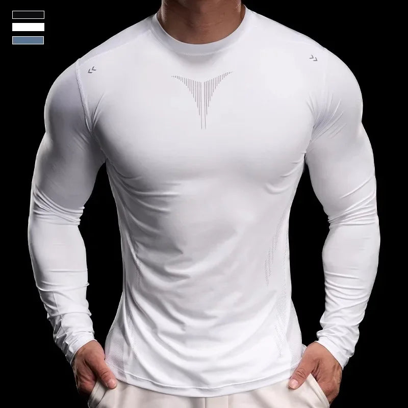 Autumn Sports Gym Fitness Clothes Tights Long-sleeved Running Training Bottoming Tops Long-sleeved T-shirts High Elasticity