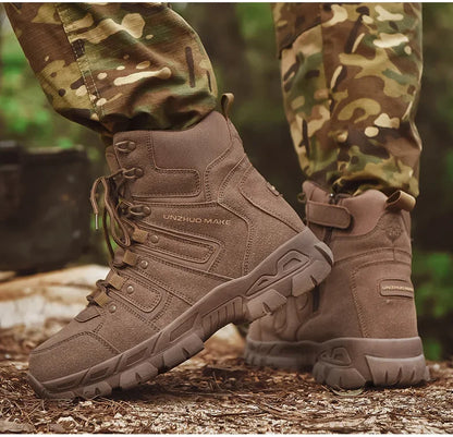 Men Hunting Hiking Shoes Brand Tactical Boots Waterproof Lace Up Desert Unisex Size Plus Army Boots Motorcycle Climbing Shoes