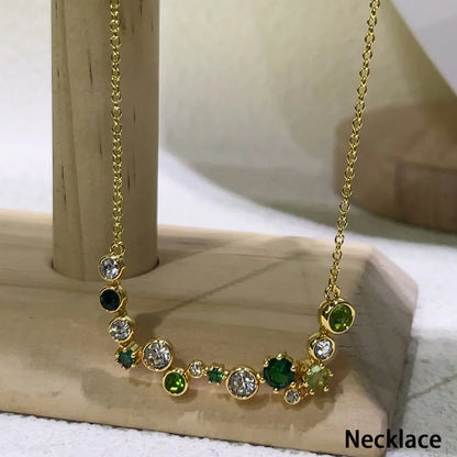 New Jewelry Fashion Unique Chain with Pearl Necklace Long Earrings Bracelet Ring Luxury Brand Jewelry Set Memorial Gift