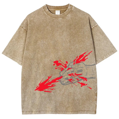 Japan Anime Jujutsu Kaisen Choso Cool Graphic T-shirt Men Casual Manga Tshirts Washed Vintage T Shirt Harajuku Male Cotton Tops