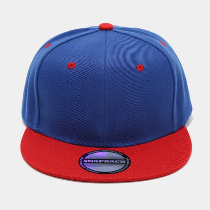 Blank Two Tone Snapback Cap Men Women Flat Brim Baseball Hat Color Block Hip Hop Streetwear Adjustable Plain Bboy Caps
