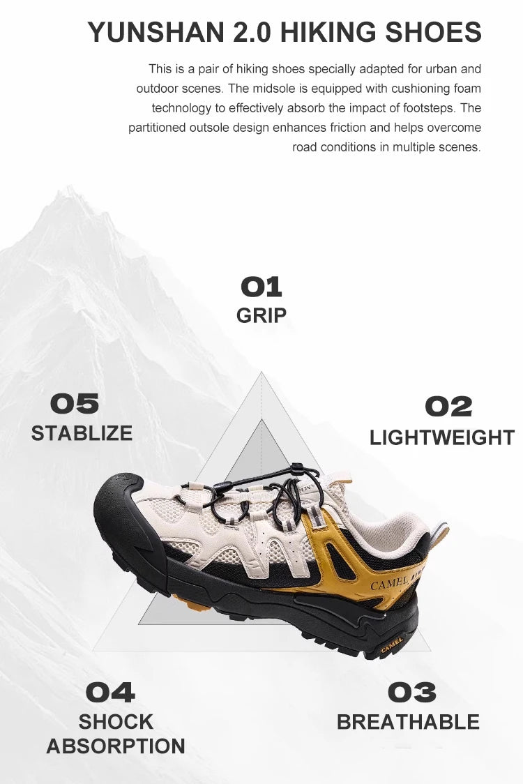 Hiking Shoes Breathable Mesh Casual Sports Shoes for Men Trekking Shoes Anti-slip and Shock Absorption 2025 New