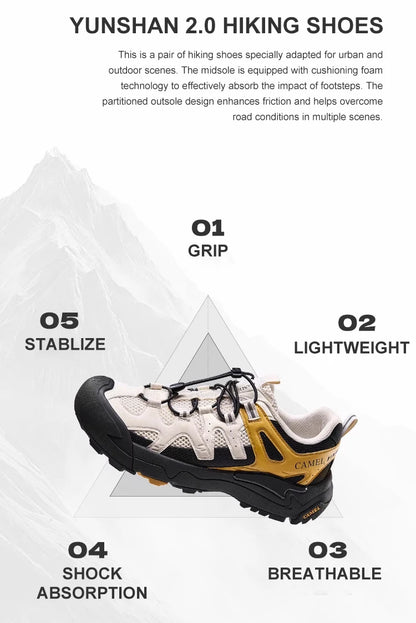 Hiking Shoes Breathable Mesh Casual Sports Shoes for Men Trekking Shoes Anti-slip and Shock Absorption 2025 New