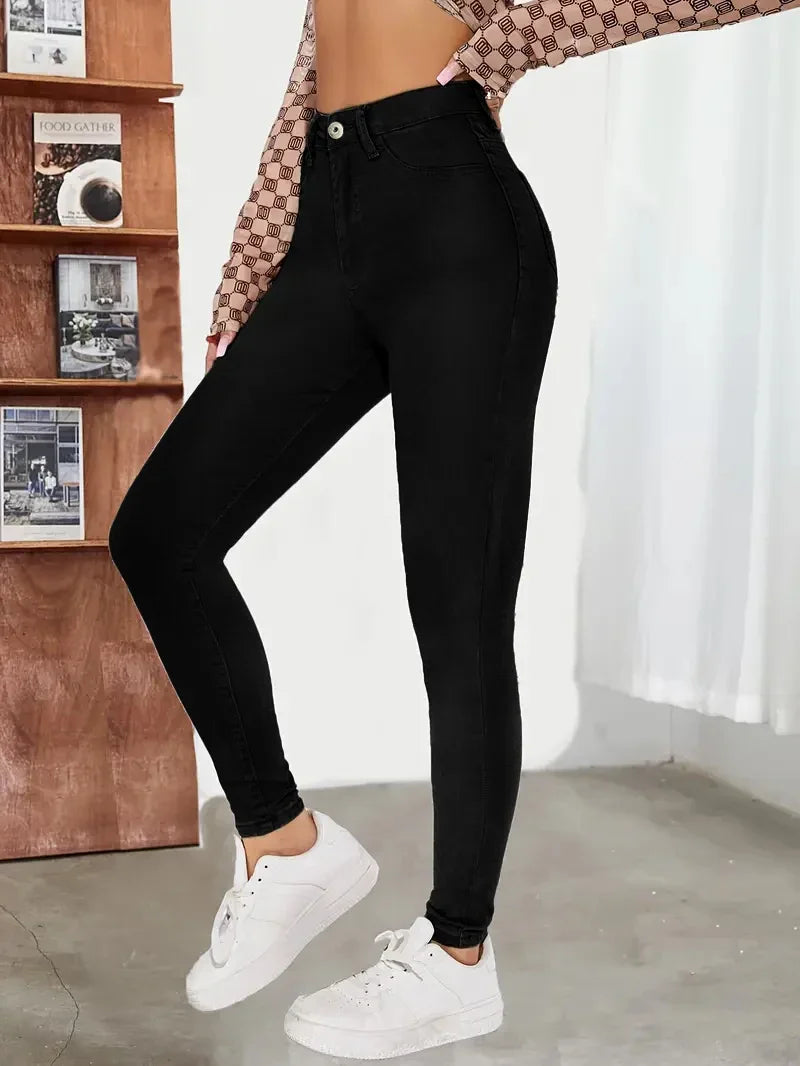 Y2k Jeans For Woman Vintage Style Black Stretch Skinny High Waist Denim Pants Casual Fashion Trousers Comfort Fit