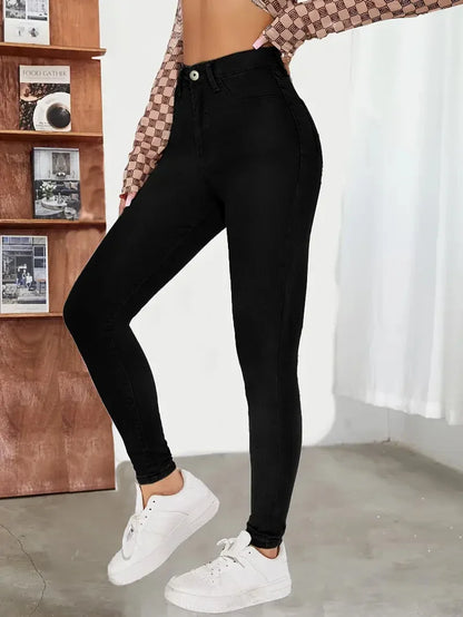 Y2k Jeans For Woman Vintage Style Black Stretch Skinny High Waist Denim Pants Casual Fashion Trousers Comfort Fit