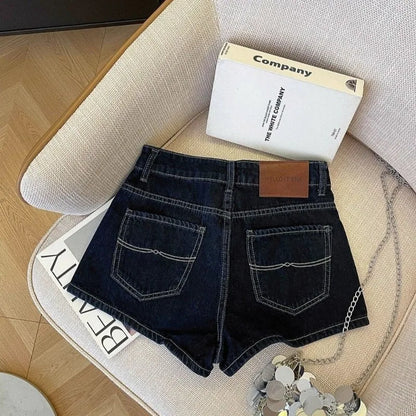 Dark Wash Denim Shorts Women's Petite Size Loose Wide Leg 2026 Summer New Casual Versatile Slim Fit Jean Shorts