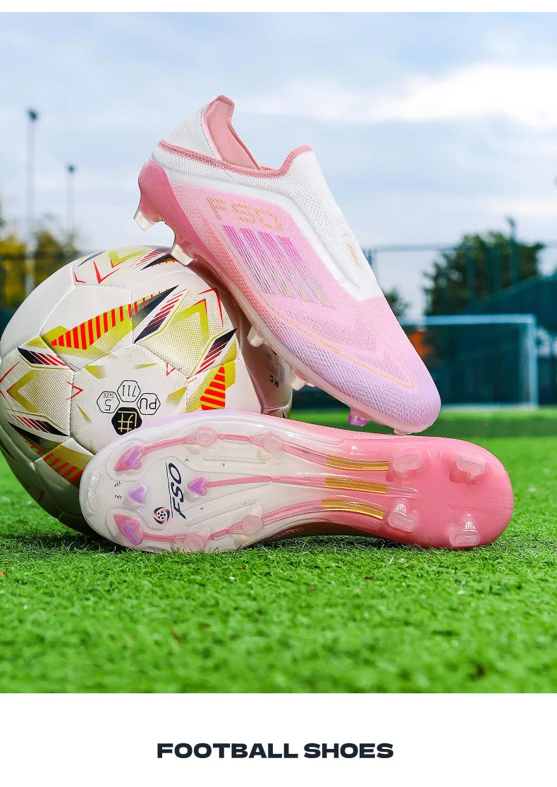 New Men Soccer Shoes Match Training Boys Breathable Adult Cleats Outdoor Sport Football Boots Non Slip Long Spikes Comfortable