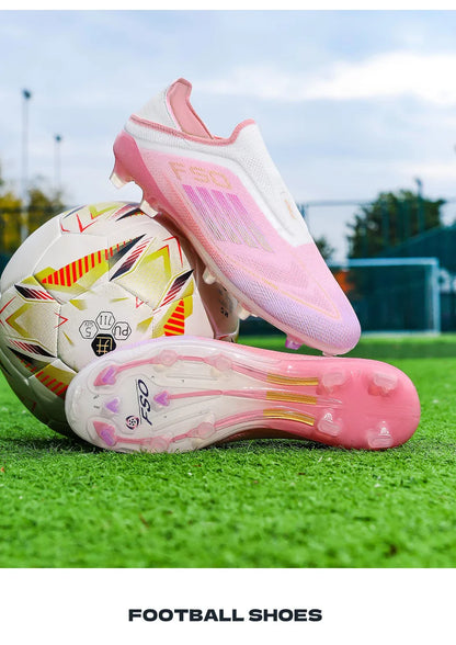 New Men Soccer Shoes Match Training Boys Breathable Adult Cleats Outdoor Sport Football Boots Non Slip Long Spikes Comfortable