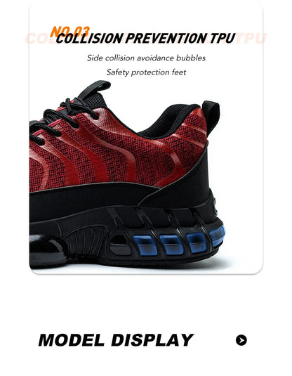 New 2024 Fashion Steel Toe Work Safety Shoes For Men Anti-smash Anti-puncture Indestructible Sneakers Protective Male Footwear
