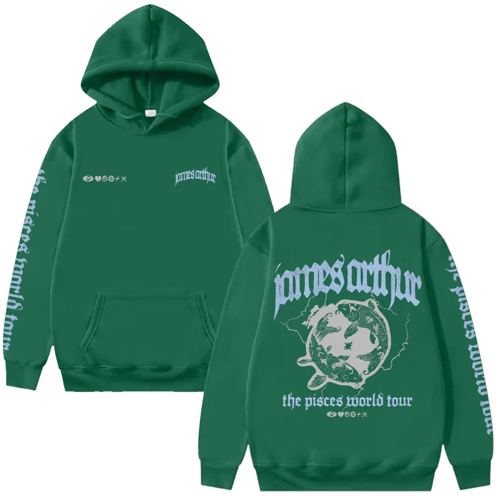 Vintage Pisces Hoodie James Arthur Merch Y2K Sweatshirt Harajuku Casual HipHop Streetwear Women Men Fashion High Street Pullover
