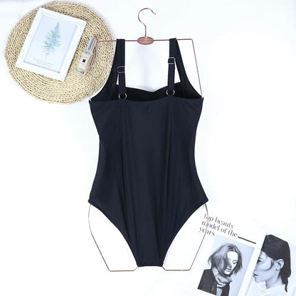 Sexy One-Piece Women Swimsuit 2024 Push Up Plus Size Swimwear Tummy Control Monokini Swimming Beach Wear Vintage Bathing Suit