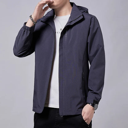 Chubasquero impermeable para exteriores para hombre, abrigo ligero para ciclismo con capucha, ropa de calle, chaqueta a prueba d