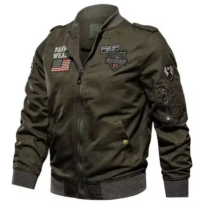 Men's Tactical Motorcycle Riding Jacket Military SWAT Combat Army Pilot Windbreaker Autumn Multi-Pocket Cargo Coat Outdoor Biker