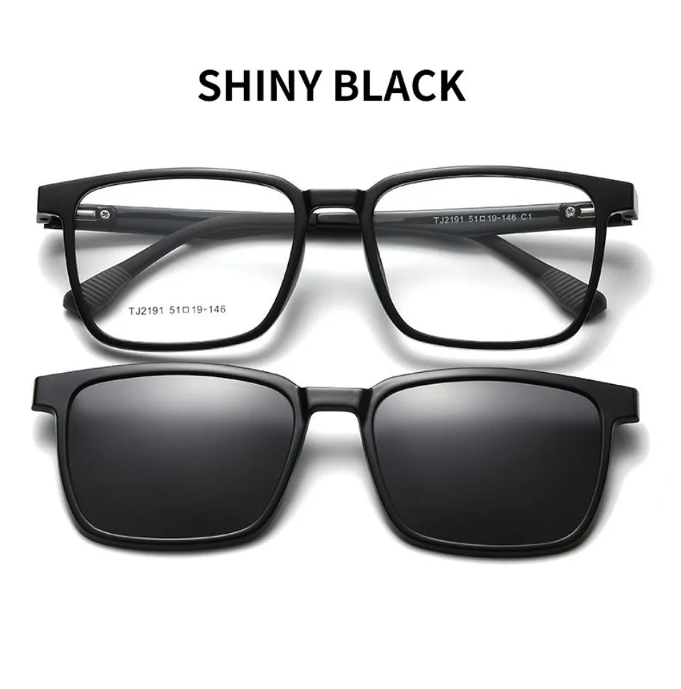 Flip-up Magnetic Clip-on Prescription Glasses Men Women TR90 Polarised Myopia Sunglasses Night Vision Reading Glasses 2191