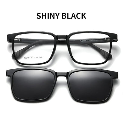 Flip-up Magnetic Clip-on Prescription Glasses Men Women TR90 Polarised Myopia Sunglasses Night Vision Reading Glasses 2191
