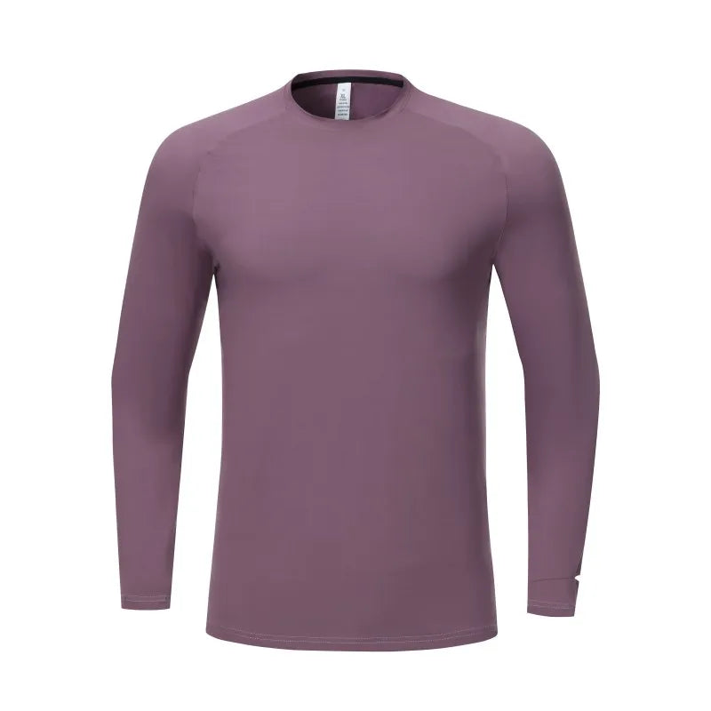 Autumn Winter Men Running Long Sleeve T-shirt High Elasticity Tight Thick Keep Warm Training Gym Fitness Sports Quick-drying Top