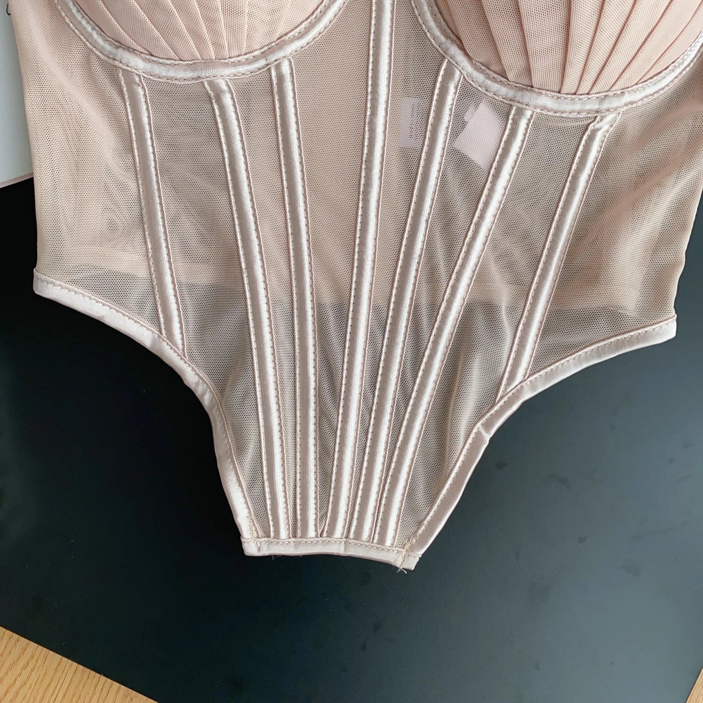 Fashion Solid Corset Lingerie Top Ladies Strap Sheer Mesh Slim Camisole American Retro Backless Beach Sexy Tank Top