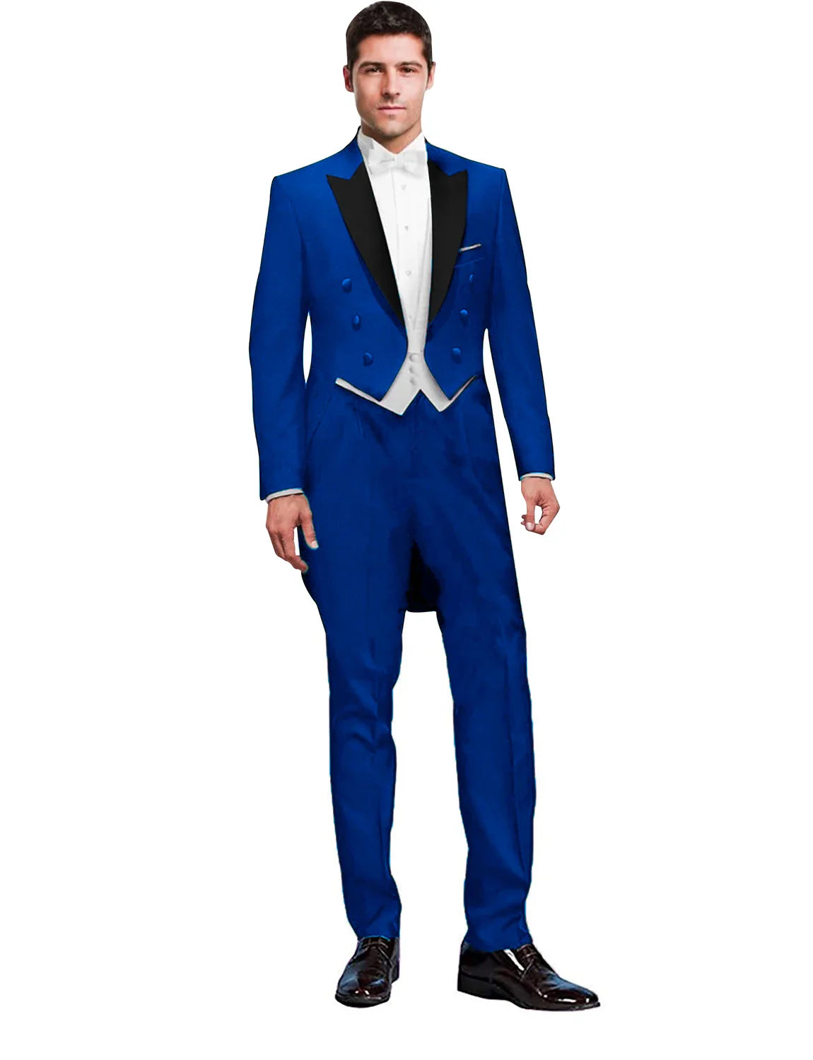 3 Piece Black Men Suit Wedding Groom Tuxedo Long Tailcoat Best Man Formal Prom Suit Fashion Costume Homme (Jacket+Vest+Pants)