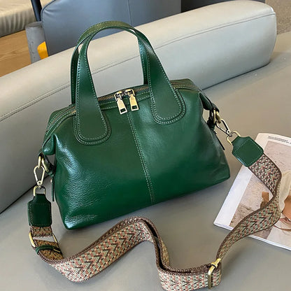 MS Genuine Leather Woman Bags Luxury Retro Shoulder Handbag Vintage Lady Messenger Casual Tote Crossbody Purses Black 2023 New