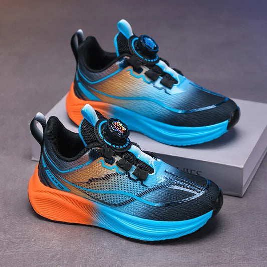 Outdoor Lace-up Boys Girls Knit Jogging Shoes Gym Sneakers Children‘s Basketball Shoes Non-slip Breathable Sports Training Shoes