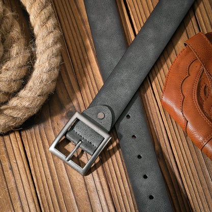 A Casual and Retro Belt, a Waist Accessory for Western-Style Clothing, Metal Buckle, PU Belt, Suitable for Both Men and Women