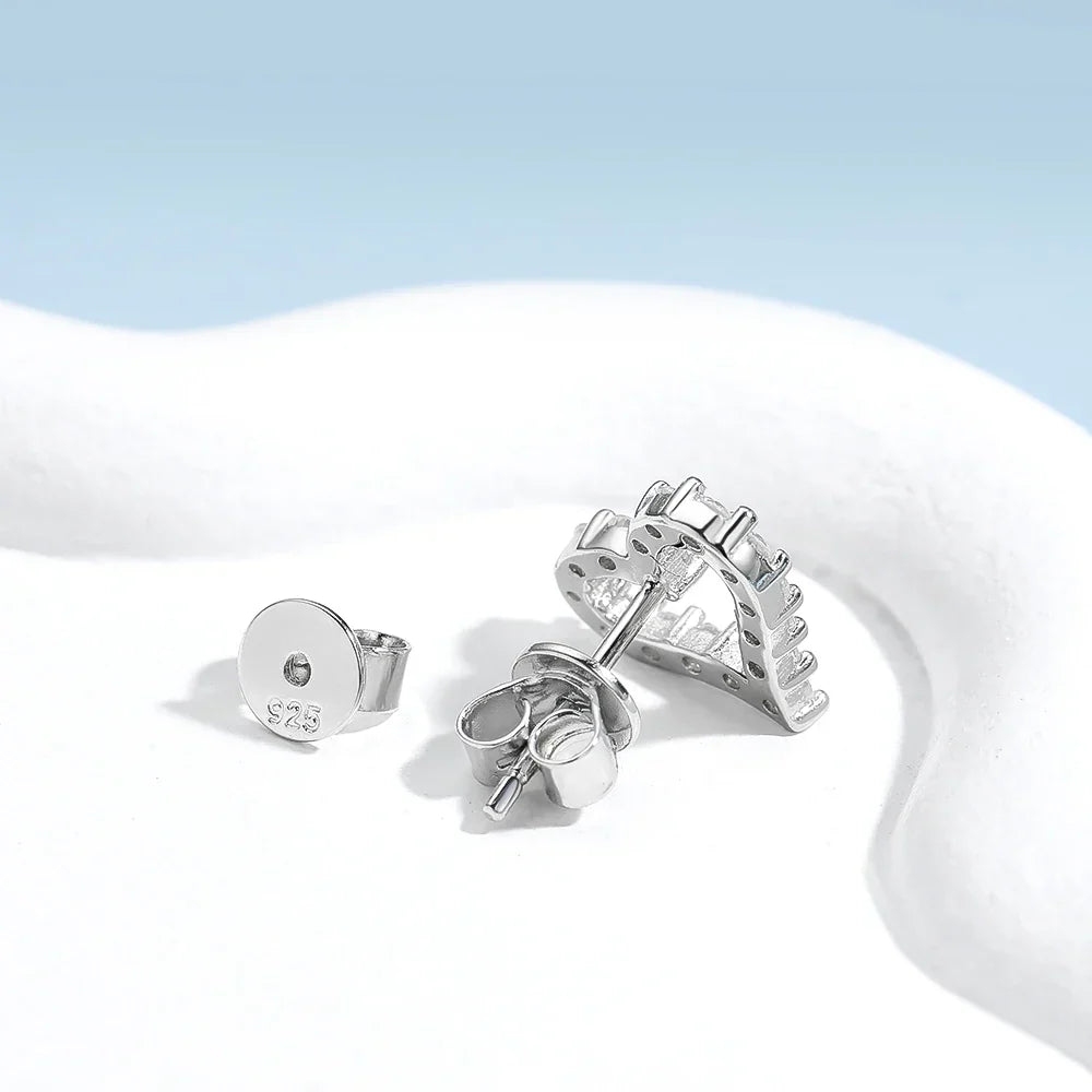 Real Moissanite Diamond Stud Earrings for Women S925 Sterling Silver White Gold Plated Earring Ear Studs Fine Jewelry Gift