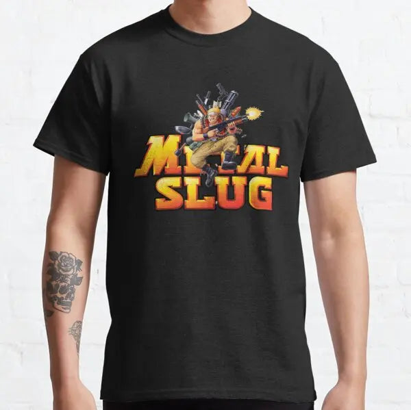 Metal Slug Pixel Fan pixel art arcade game retro gamer video games Men's shirt Cotton Tees Short Sleeve T Shirt Printed Clothing
