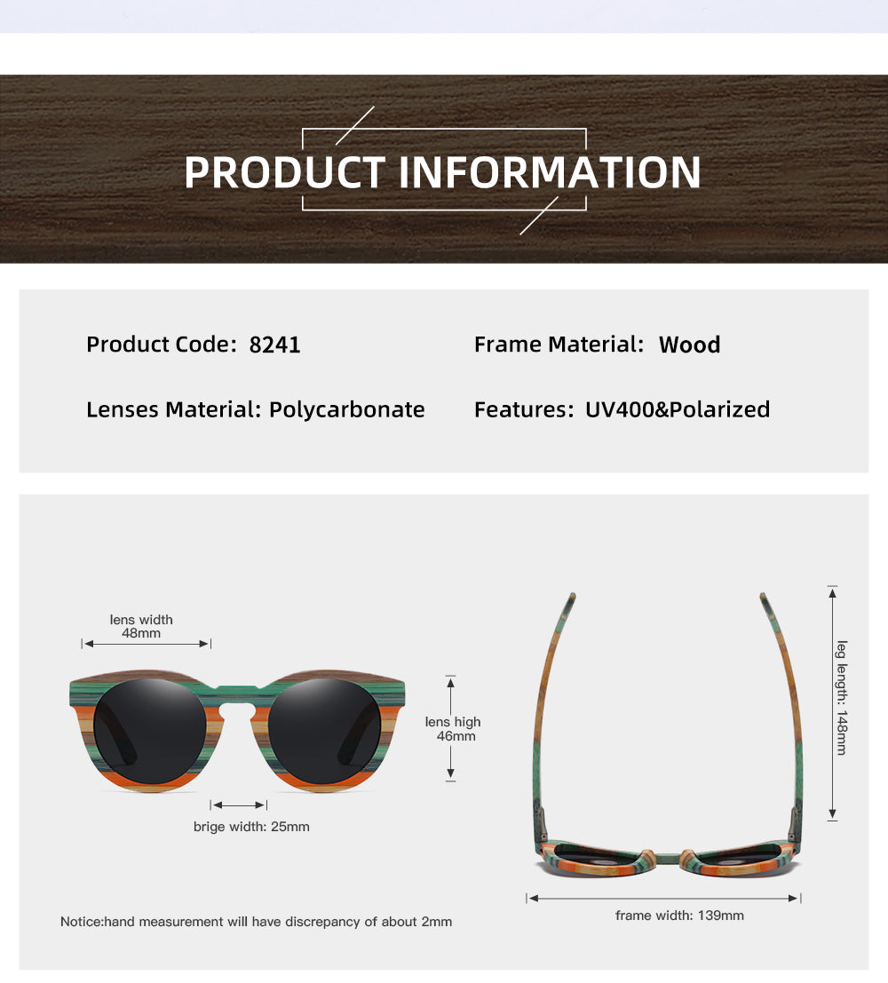 Natural Bamboo and Wooden Sunglasses VIP Manual Polarized Glasses Luxury Brand Environmental Degradable Glasses Gift Box