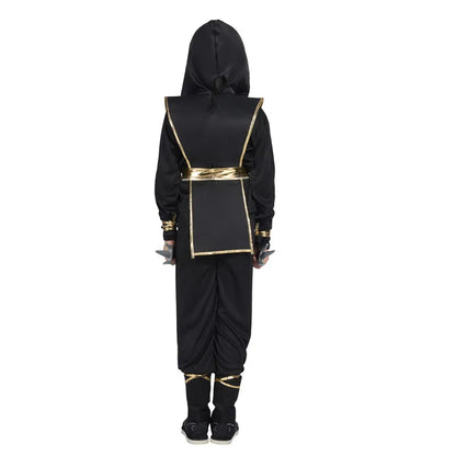 Ninja Costume Set with Double Sai Swords Throwing Stars for Halloween Cosplay Outfit Accessories Included Best Birthday Gift