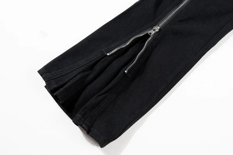 2023 Brand New Classic Rick Denim Folding Zipper Slim Fit Straight PANT Jeans Cotton Denim Pants Comfort Casual Jeans M-XXL #717