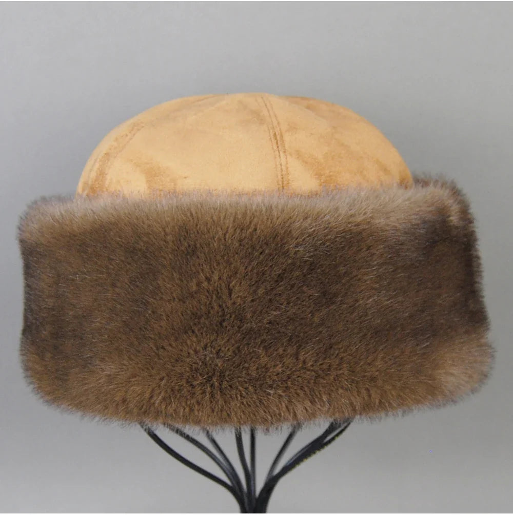 Hot Sale Faux Mink Fur Hat Winter Genuine Baseball Cap Russia Fashion Elegant Lady Warm Faux Fur Ball Straw Hat