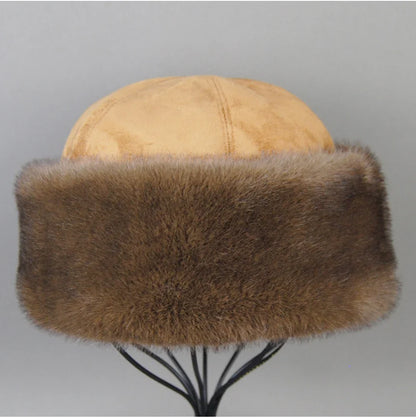 Hot Sale Faux Mink Fur Hat Winter Genuine Baseball Cap Russia Fashion Elegant Lady Warm Faux Fur Ball Straw Hat
