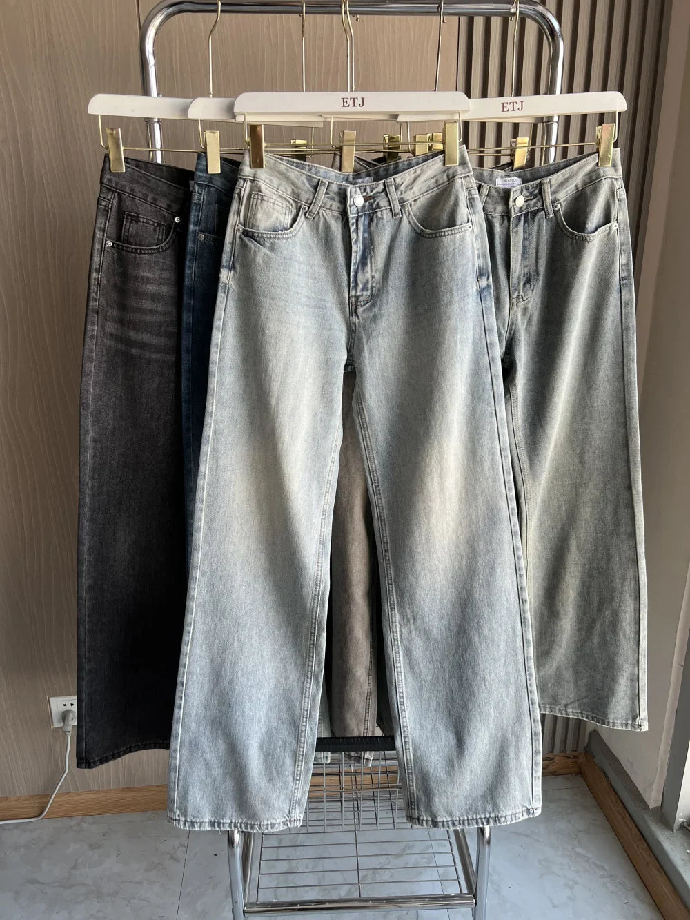 Z1975 straight height waist long jeans 2025 ETJ Autumn/Winter New Wash Product y2k Classic  Jeans for women