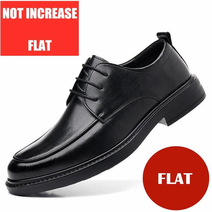 Big Size Elevator Shoes Men Leather Shoes Height Increasing Shoes For Man Increase Insole 6-8CM Invisible Heightening Lift Shoes