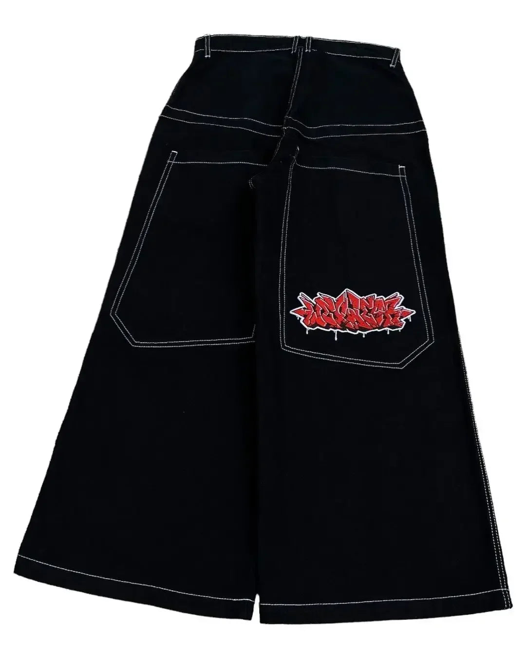 Y2k Baggy New Wexwear Stripes Black Pants Embroidered Jeans Streetwear Men Harajuku Hip Hop Women High Waist Wide Trouser