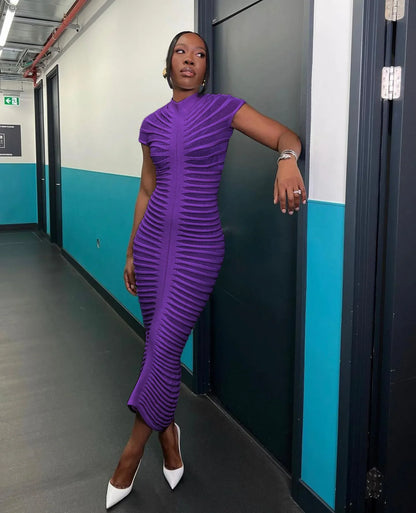 Sexy Bodycon Long Dress Women 2025 Summer Slim Fashion Short Sleeve Bandage Maxi Party Dresses Woman Skirt Elegant Vestidos