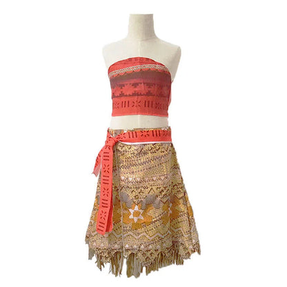 NEW Moana Episode 2 Movie Costume Princess Vaiana Role Play Dress Girls Carnival Outfit Toddler Polynesian Beach Dress
