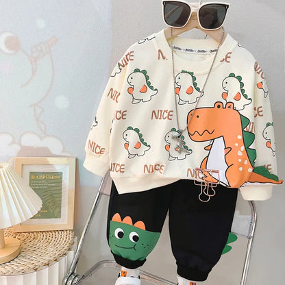 New Spring Autumn Baby Girl Clothes Boys Outfits Children Cartoon T-Shirt Pants 2Pcs/Sets Toddler Casual Costume Kids Tracksuits