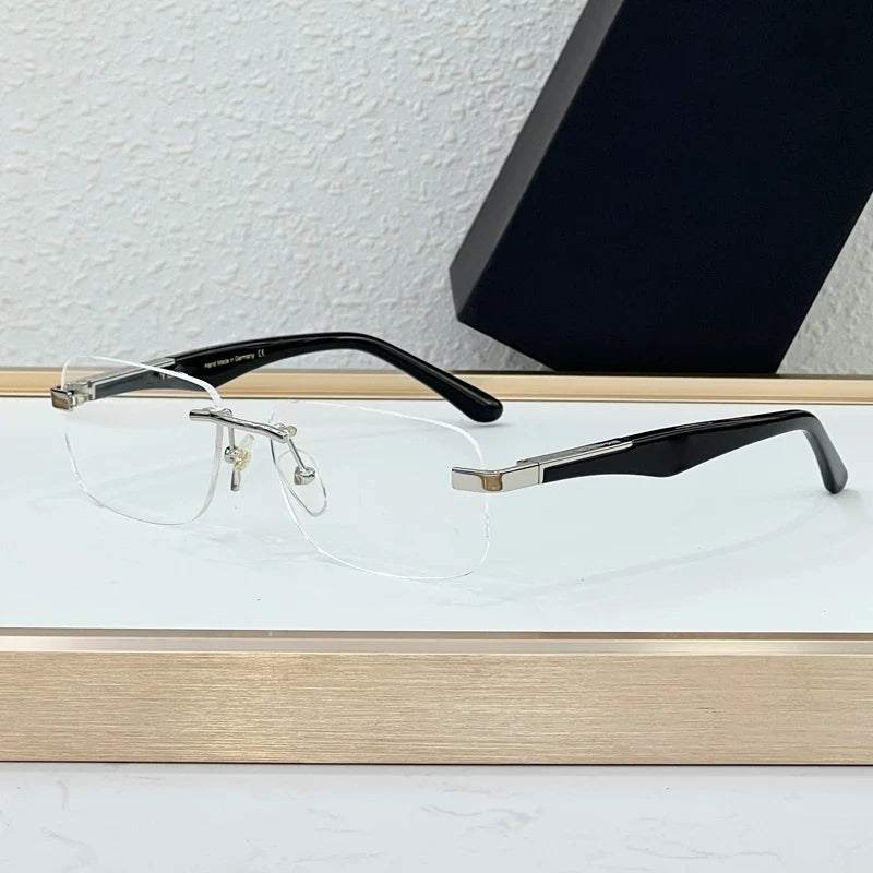 Luxury THE ARTIST I Rimless Sunglasses Alloy Acetate Designer Brand Fashion Design Irregular Square UV400 High Quality Men Women