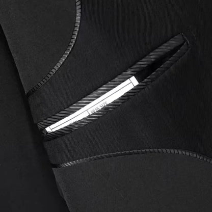 New (Blazer+pants) Men's Fashion Business Gentleman Italian Style Slim Solid Color Professional Suit Wedding Groom Best Man Suit