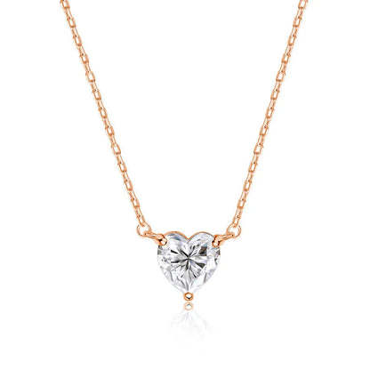 1-3Carat Heart Cut Moissanite Pendant Necklace for Women S925 Silver 18k Gold Plated Solitaire Necklace Jewelry Anniversary Gift