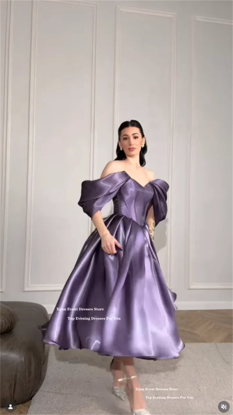 Modern Lilac Evening Dresses Off The Shoulder Sweetheart Prom Dress A-Line Formal Birthday Party Dresses 2026 Customized