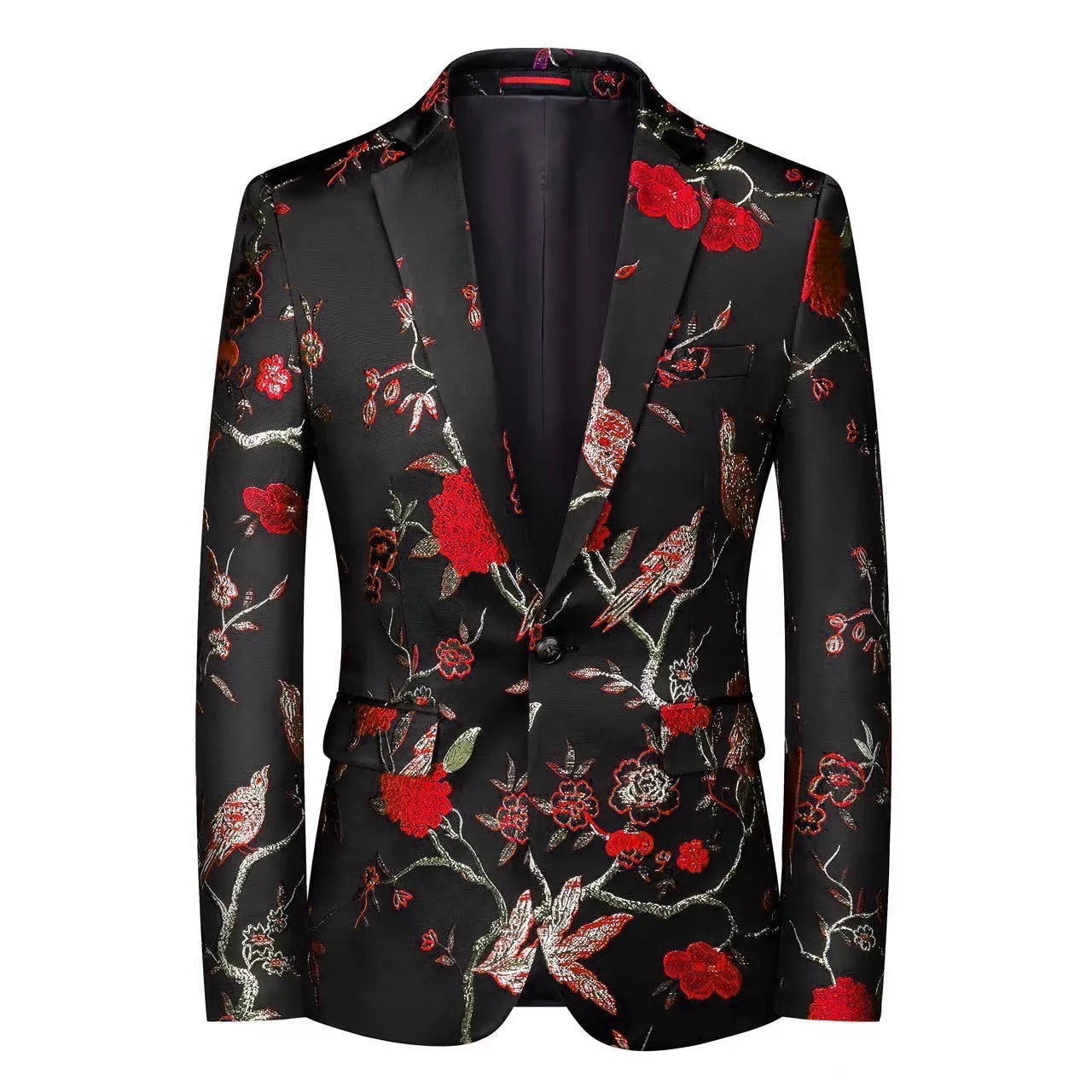 2026 New Red Men's Suit Jacket, Wedding Brands Dress Coat, Stylish Slim Man Costume Homme Single-Breasted Asian Sizes  Blazer