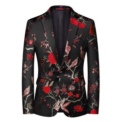 2026 New Red Men's Suit Jacket, Wedding Brands Dress Coat, Stylish Slim Man Costume Homme Single-Breasted Asian Sizes  Blazer