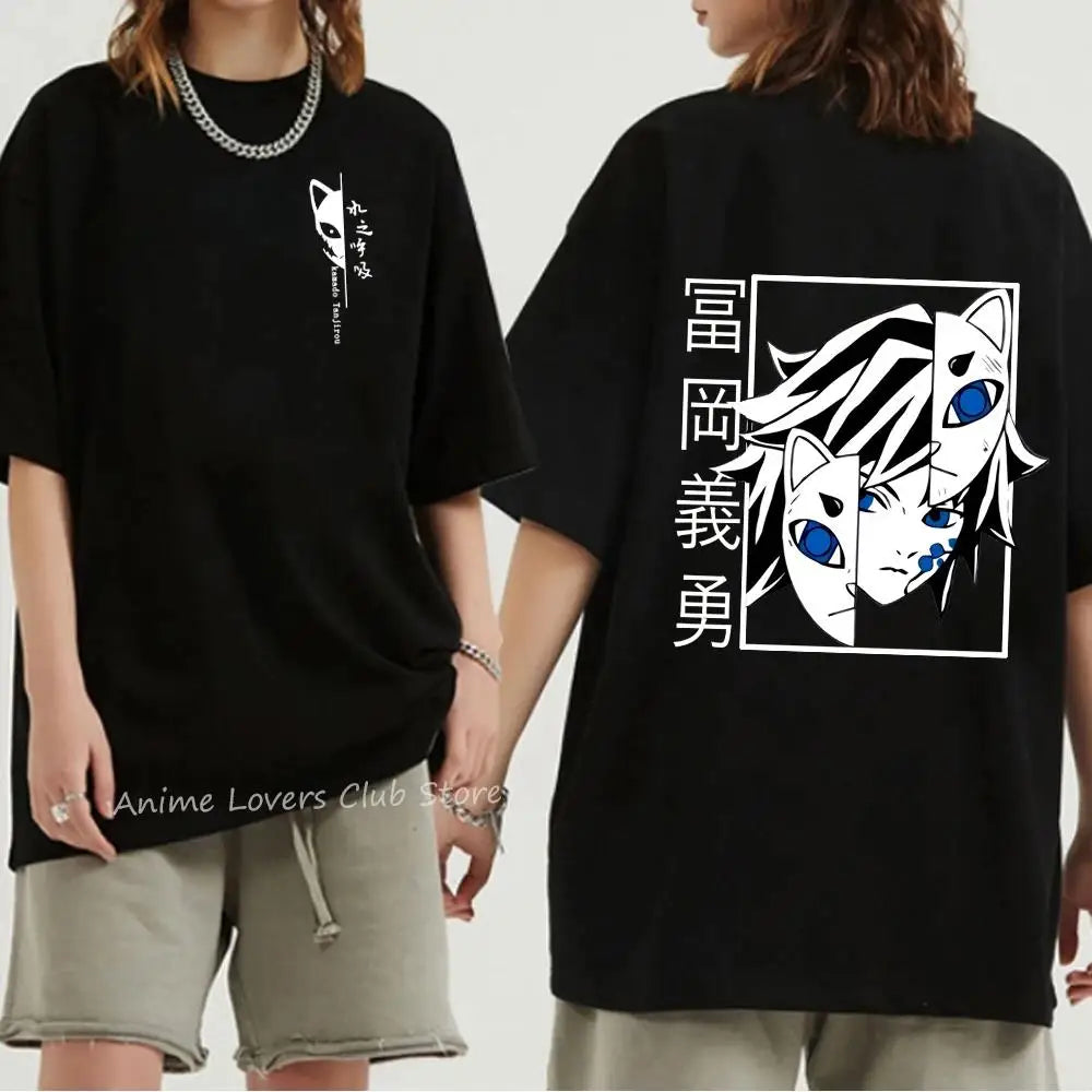 Japanese Anime Demon Slayer Graphic Print T Shirt Fashion Casual Crew Neck Short Sleeve Plus Size T Shirt Women