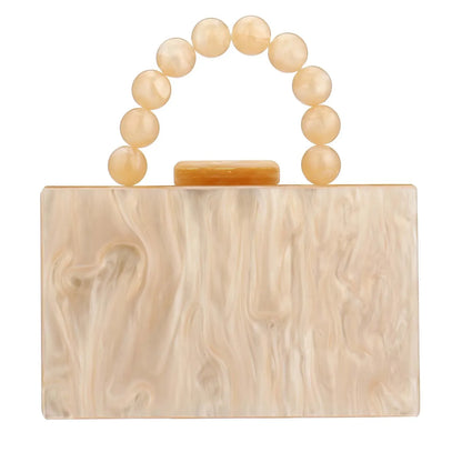 Beading Handbag Marble Acrylic Luxury Box Clutch Evening Bags Wedding Party Chain Shoulder Bag Dinner Dress Purse Festival Gift